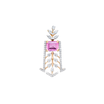 Ananya 18k Rose Gold Diamond and Pink Tourmaline Necklace & Earrings Set 