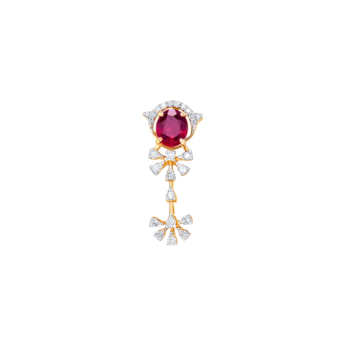 Ananya 18k Rose Gold Diamond and Rhodolite Necklace & Earrings Set 