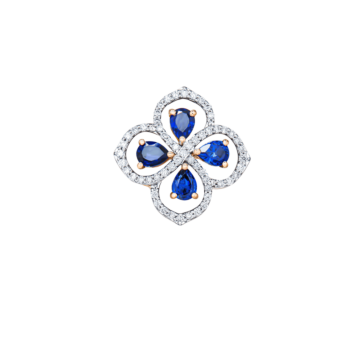 Ananya 18k Rose Gold Diamond and Blue Sapphire Pendant & Earrings Set 