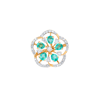 Ananya 18k Rose Gold Diamond and Green Onyx Pendant & Earrings Set 