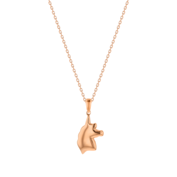مجوهرات الأطفال من آرا  قلادة مرصعة بالألماس من الذهب الوردي على شكل يونيكورن