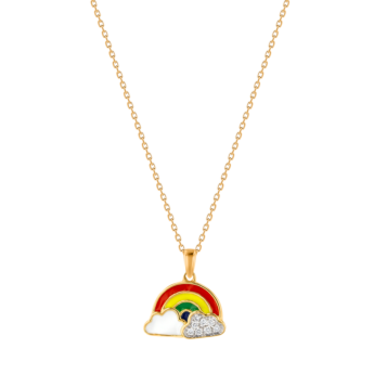 Children's Jewellery Ara Diamond Yellow Gold Rainbow Necklace