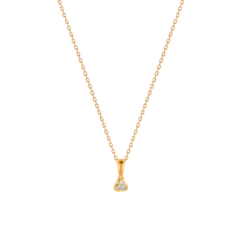 Children's Jewellery Ara Diamond Necklace Yellow Gold Earring Three Studs 