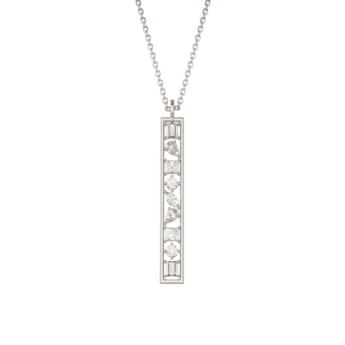 Aerial 18k White Gold Diamond Pendant Chain