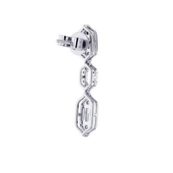 Palace Baguette Cut Diamond Drop Earrings 18K White Gold 
