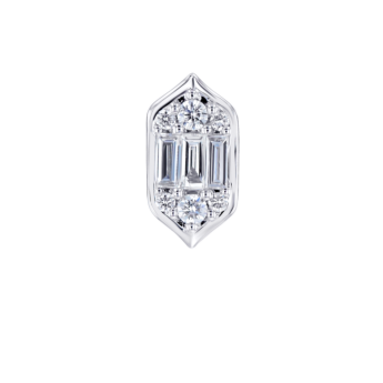 Palace Baguette Cut Stud Earrings 18K White Gold 