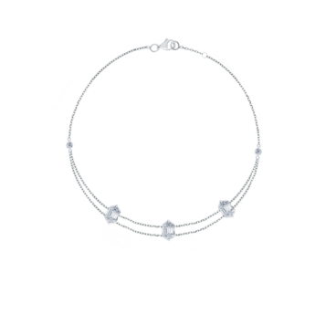 Palace Baguette Layered Diamond Bracelet 18K White Gold 