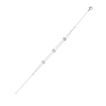 Palace Baguette Layered Diamond Bracelet 18K White Gold 