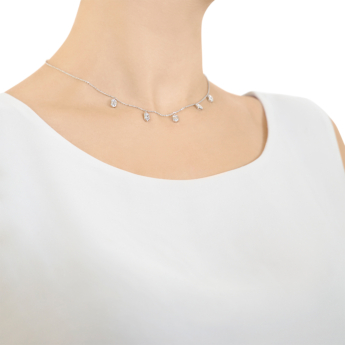 Palace Baguette Drop 0.5 Carat Diamond Necklace 18K White Gold 