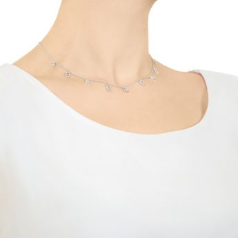 Palace Baguette 0.6 Drop Diamond Necklace 18K White Gold 