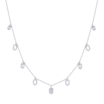 Palace Baguette 0.6 Drop Diamond Necklace 18K White Gold 