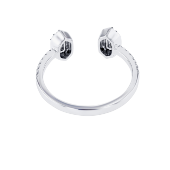 Palace Baguette Single Motif Diamond Ring 18K White Gold 