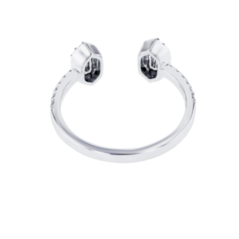 Palace Baguette Open Diamond Ring 18K White Gold 