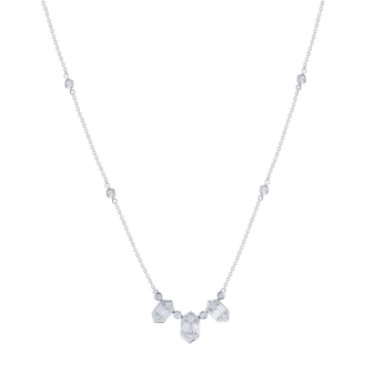 Palace Baguette 3 Diamond Necklace 18K White Gold 