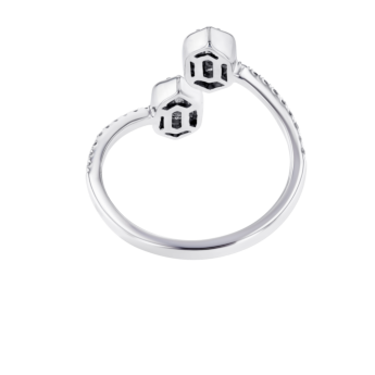 Palace Baguette Open Diamond Ring 18K White Gold 