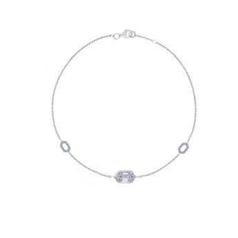 Palace Baguette Single Motif Diamond Bracelet 18K White Gold 