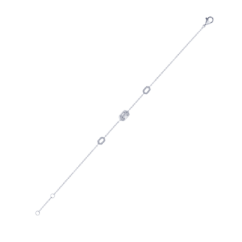 Palace Baguette Single Motif Diamond Bracelet 18K White Gold 