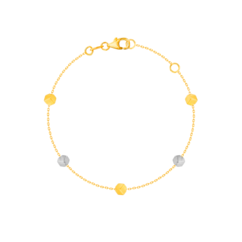 سوار مجموعة كيوبز من الذهب الأصفر والأبيض عيار 18 قيراط