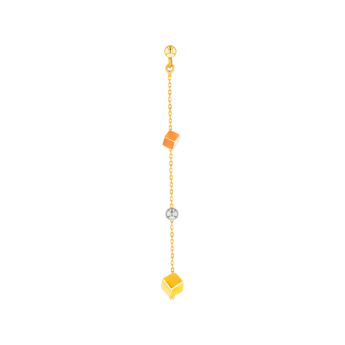 Cubes Drop Earrings 18K Yellow, White & Rose Gold 