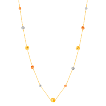 Cubes Tin Cup Necklace 18K Yellow, White & Rose Gold 