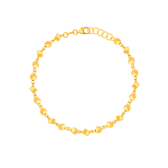 Cubes Dense Beads Bracelet 18K Yellow Gold 