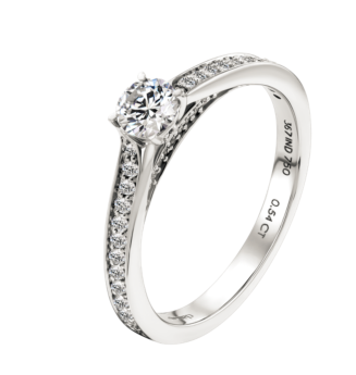 Damas Engagement Channel Set Diamond Ring 0.40 Carat 