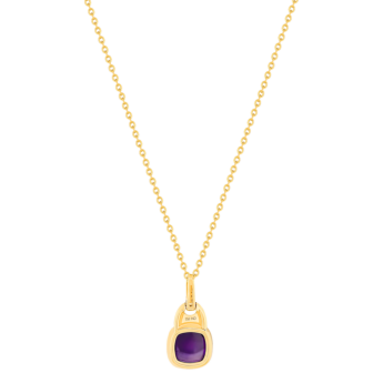 Drops 18K Yellow Gold and Amethyst Pendant