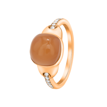 Drops 18K Rose Gold and Pink Moonstone Ring