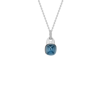 Drops 18K White Gold and London Blue Topaz Pendant
