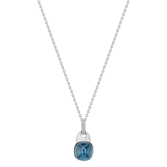 Drops 18K White Gold and London Blue Topaz Pendant