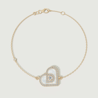 Love by Damas 18k Yellow Gold Diamond and Mother of Pearl Heart Bracelet