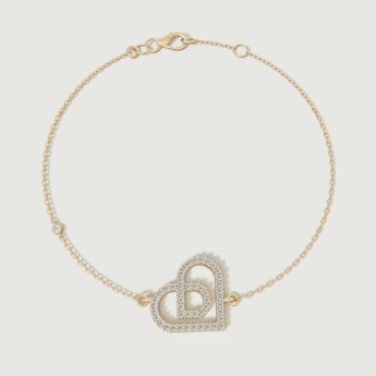 Love by Damas 18k Yellow Gold Diamond Heart Bracelet