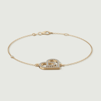 Love by Damas 18k Yellow Gold Diamond Heart Bracelet