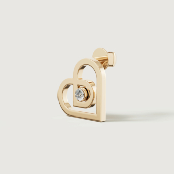 Love by Damas 18k Yellow Gold Diamond Heart Earrings