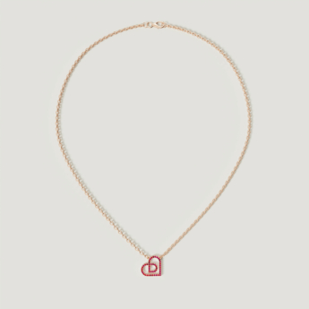 Love by Damas 18k Rose Gold Ruby Heart  Necklace