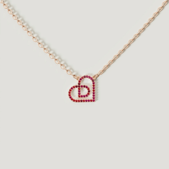 Love by Damas 18k Rose Gold Ruby Heart  Necklace