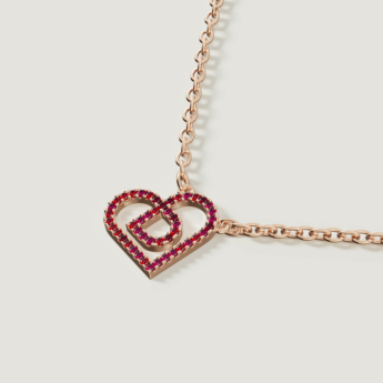 Love by Damas 18k Rose Gold Ruby Heart  Necklace