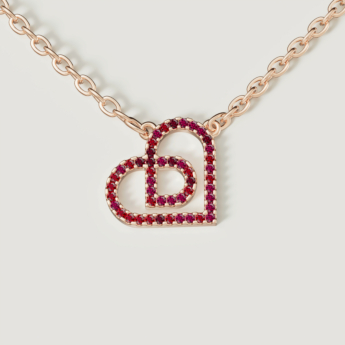 Love by Damas 18k Rose Gold Ruby Heart  Necklace