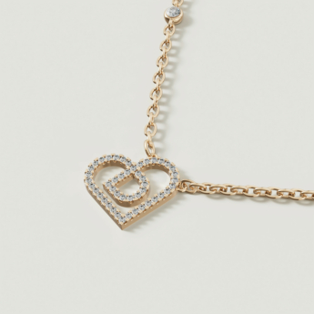 Love by Damas 18k Yellow Gold Diamond Heart Necklace
