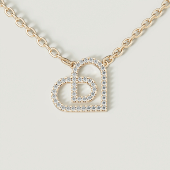 Love by Damas 18k Yellow Gold Diamond Heart Necklace