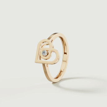 Love by Damas 18k Yellow Gold Diamond Heart Ring