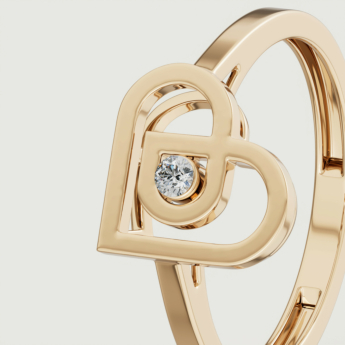 Love by Damas 18k Yellow Gold Diamond Heart Ring