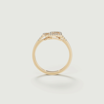 Love by Damas 18k Yellow Gold Diamond Heart Ring