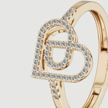 Love by Damas 18k Yellow Gold Diamond Heart Ring