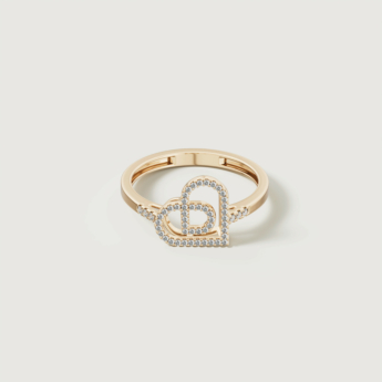 Love by Damas 18k Yellow Gold Diamond Heart Ring
