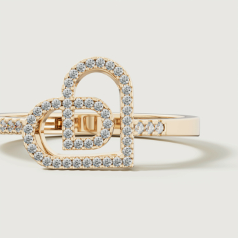 Love by Damas 18k Yellow Gold Diamond Heart Ring