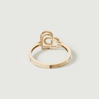 Love by Damas 18k Yellow Gold Diamond Heart Ring