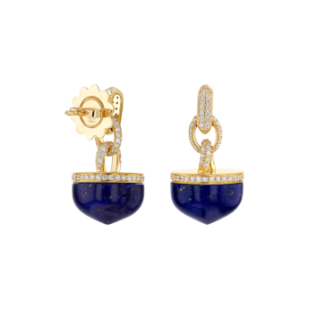 أقراط دوم المتدلّية المكية من اللازورد والألماس