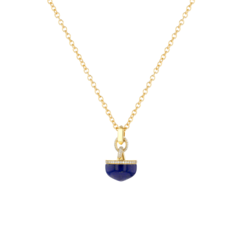 Dome Majesty Lapis Lazuli Diamond Necklace 