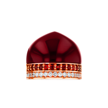 أقراط دوم الملكية مع حجر االعقيق الأحمر والألماس